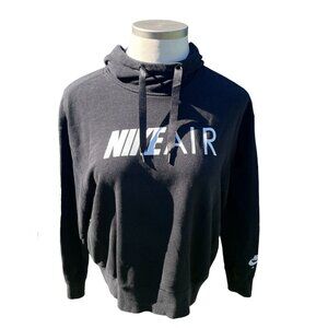 Nike Air Alphabet Drawstring Hoodie Women’s Small Black Long Sleeve Logo